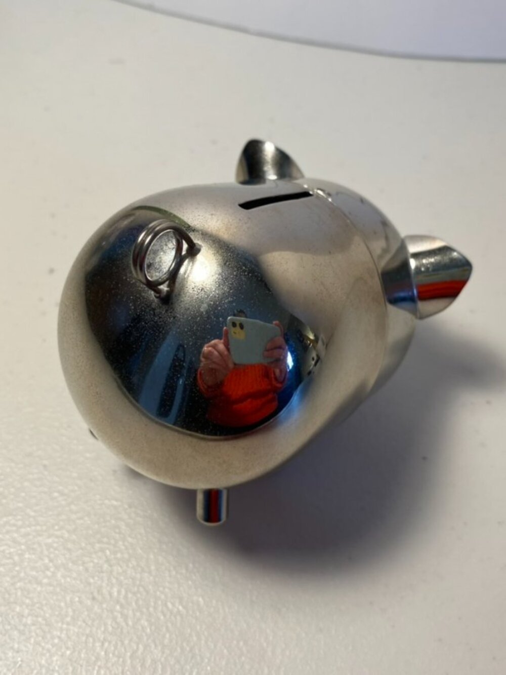 VTG 1970s Leonard Silver Manufacturing Silver Tone Collectible Pig Piggy Bank - Picture 8 of 11
